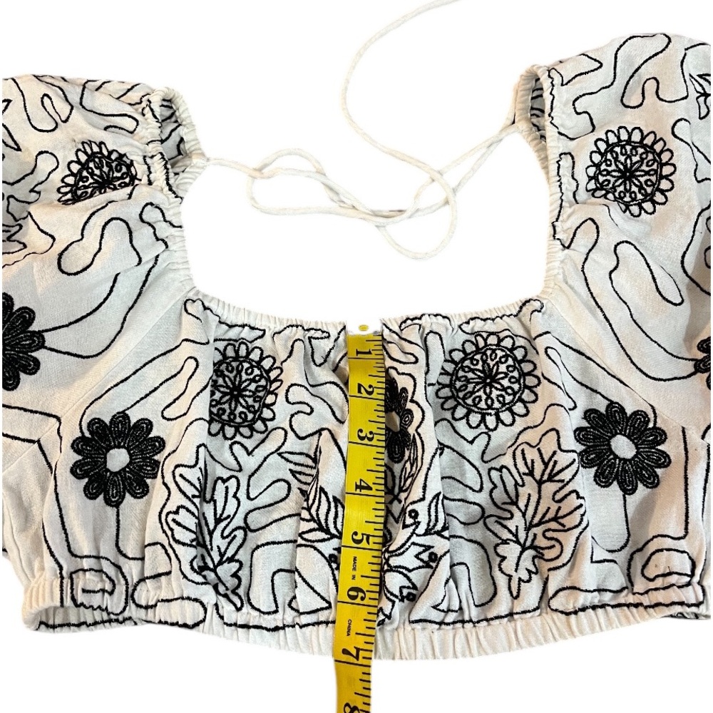 Free People Lotus embroidered White Floral  Off-Shoulder Top,Large - Picture 6 of 7